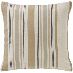 Ib Laursen - Pudebetr�k h�rfarvet med rosa, lysegr�n, m�rkegr�n og sand striber 50x50 cm