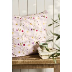 Ib Laursen Pudebetrk rosa med havens blomster 60x60 cm