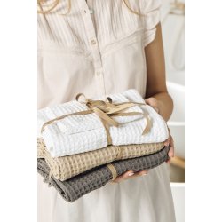 Ib Laursen Vaskeklud Liseleje med vaffelmnster hvid 32x32 cm