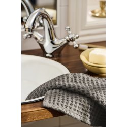 Ib Laursen Vaskeklud Liseleje med vaffelmnster antracit - gr  32x32 cm