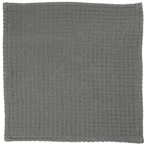 Ib Laursen Vaskeklud Liseleje med vaffelmnster antracit - gr  32x32 cm