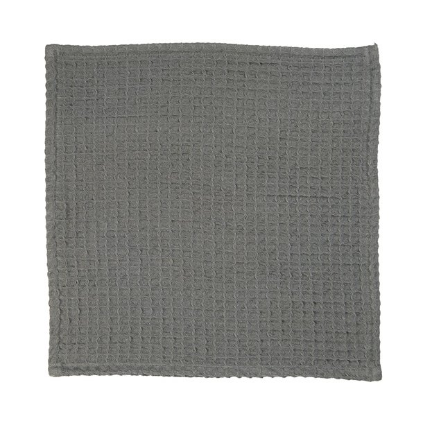 Ib Laursen Vaskeklud Liseleje med vaffelmnster antracit - gr  32x32 cm
