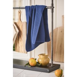 Ib Laursen Hndklde Mynte midnight blue strikket 40x60 cm