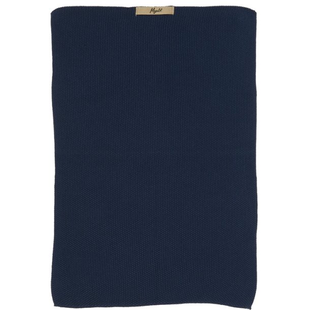Ib Laursen Hndklde Mynte midnight blue strikket 40x60 cm