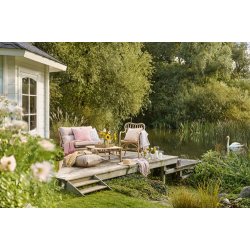 Ib Laursen Plaid natur og gule tern 130x160 cm