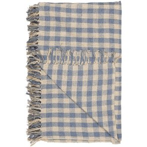 Ib Laursen Plaid natur og lysebl tern 130x160 cm