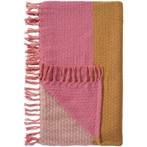 Ib Laursen Plaid multifarvet i pink, lilla og gul version 130x160 cm