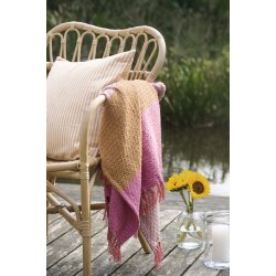 Ib Laursen Plaid multifarvet i pink, lilla og gul version 130x160 cm