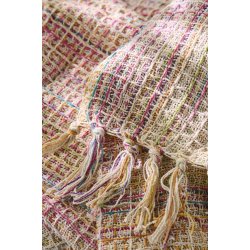 Ib Laursen Plaid multifarvet i pink, lilla og gul version 130x160 cm