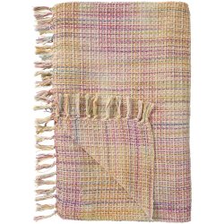 Ib Laursen Plaid multifarvet i pink, lilla og gul version 130x160 cm