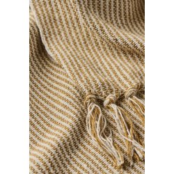 Ib Laursen Plaid creme med lerfarvede smalle striber 130x160 cm