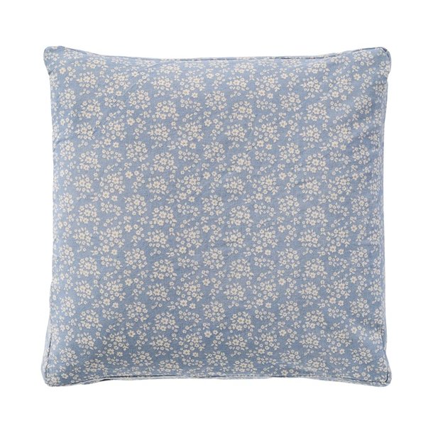 Ib Laursen Hyndebetr�k Agathe lysebl� med naturfarvede blomster 45 x 45 cm