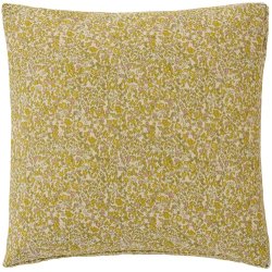 Ib Laursen Hyndebetr�k Rita natur med gule, gr�nne og rosa blomster 45 x 45 cm