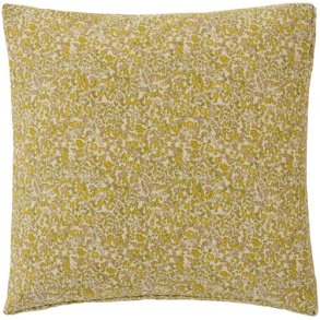 Ib Laursen Hyndebetr�k Rita natur med gule, gr�nne og rosa blomster 45 x 45 cm