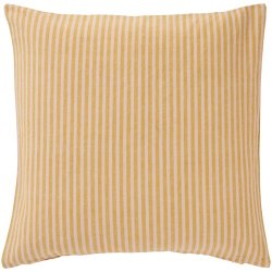 Ib Laursen Pudebetr�k Linea med mustard og lyser�de smalle striber 50x50