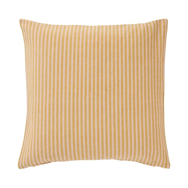 Ib Laursen Pudebetr�k Linea med mustard og lyser�de smalle striber 50x50