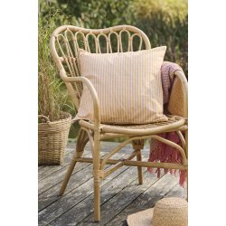 Ib Laursen Pudebetr�k Linea med mustard og lyser�de smalle striber 50x50