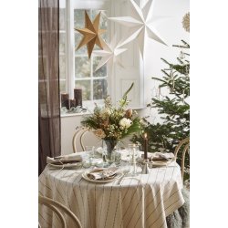 Ib Laursen Stofserviet Valentina natur med brune hjerter p� stribe 40x40 cm