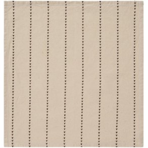 Ib Laursen Stofserviet Valentina natur med brune hjerter p� stribe 40x40 cm
