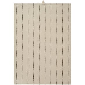 Ib Laursen -Viskestykke Valentina natur med brune hjerter p� stribe 50x70cm.