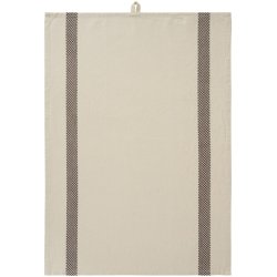 Ib Laursen -Chloe natur med brune indv�vede, ternede striber 50x70cm.
