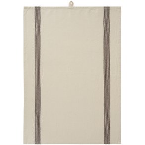 Ib Laursen -Chloe natur med brune indv�vede, ternede striber 50x70cm.