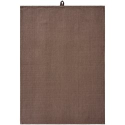 Ib Laursen -Viskestykke Daniella brun med m�rkebrune striber 50x70cm.