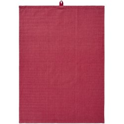 Ib Laursen -Viskestykke Daniella hindb�rfarvet med r�de striber 50x70cm.