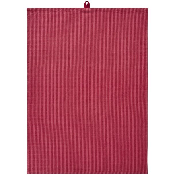 Ib Laursen -Viskestykke Daniella hindb�rfarvet med r�de striber 50x70cm.