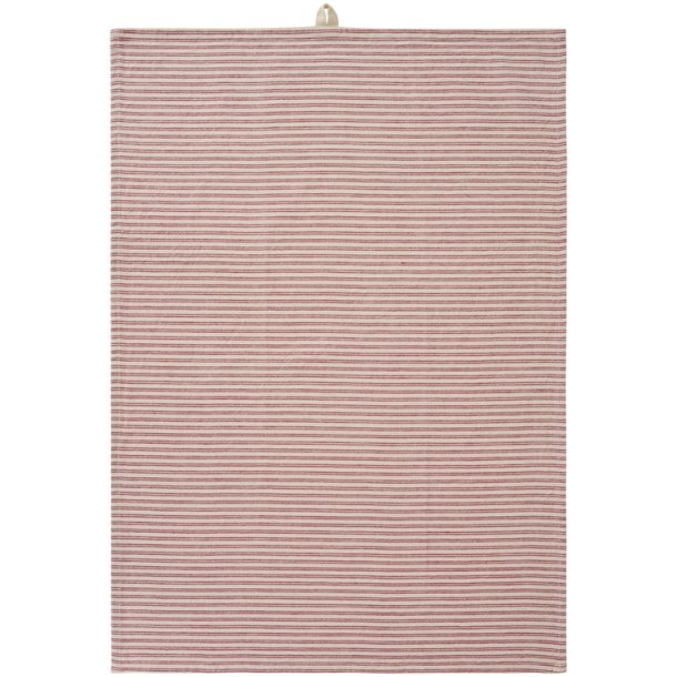 Ib Laursen -Viskestykke Martina natur med r�de striber p� tv�rs 50x70cm.