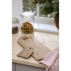 Ib Laursen -Viskestykke Martina natur med r�de striber p� tv�rs 50x70cm.