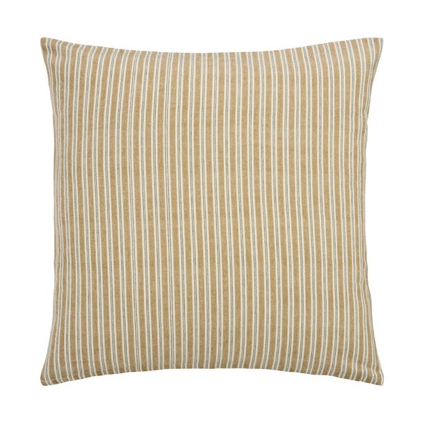 Ib Laursen -  Pudebetr�k Elly med mustard og gr�nne striber - 60x60 cm.