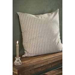 Ib Laursen -  Pudebetr�k Elly med mustard og gr�nne striber - 60x60 cm.