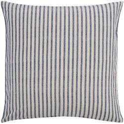 Ib Laursen -  Pudebetr�k Elly med bl� og brune striber - 60x60 cm.