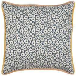 Ib Laursen - Pudebetrk Vigga -petrol print dobbeltvvet, bagside neutral 50x50 cm.