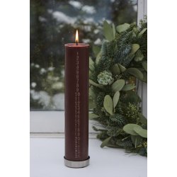 Ib Laursen Kalenderlys 1-24 pr�get tal hazelnut stearin svanem�rket (Bloklys)