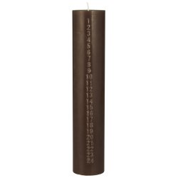 Ib Laursen Kalenderlys 1-24 pr�get tal hazelnut stearin svanem�rket (Bloklys)