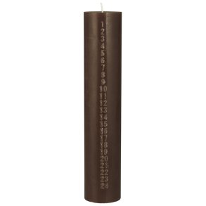 Ib Laursen Kalenderlys 1-24 pr�get tal hazelnut stearin svanem�rket (Bloklys)