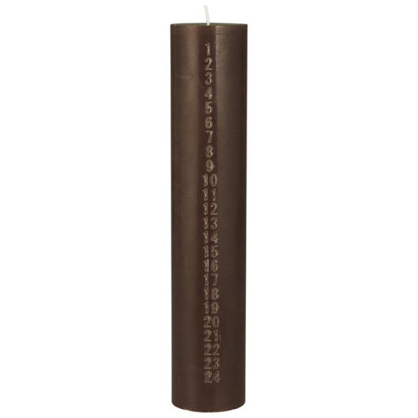 Ib Laursen Kalenderlys 1-24 pr�get tal hazelnut stearin svanem�rket (Bloklys)