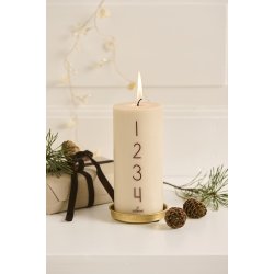 Ib Laursen Adventslys 1-4 kit med rustic brown tal stearin svanemrket (Bloklys)