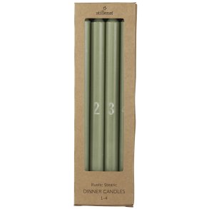 Ib Laursen Adventlys 1-4 ske med 4 kronelys rustik prget tal stvgrn stearin svanemrket