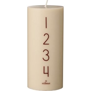 Ib Laursen Adventslys 1-4 kit med rustic brown tal stearin svanemrket (Bloklys)