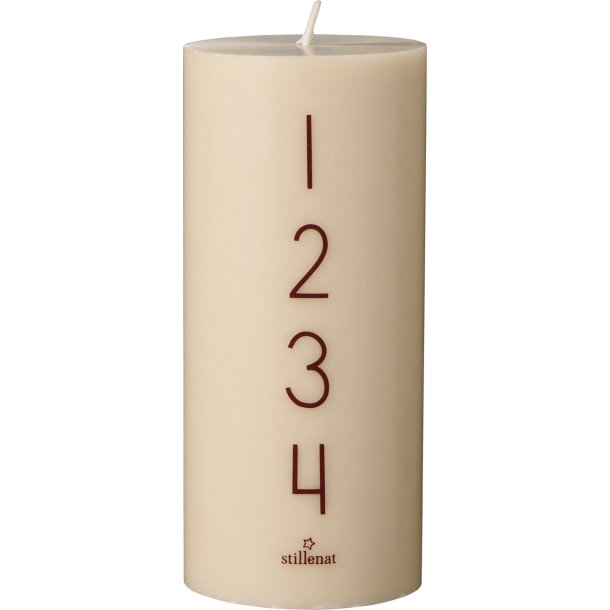 Ib Laursen Adventslys 1-4 kit med rustic brown tal stearin svanemrket (Bloklys)