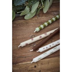 Ib Laursen Kertelys stribet olivengr�n-lysegr�n �:1,3 H:20 stearin svanem�rket