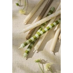 Ib Laursen Kertelys stribet olivengr�n-lysegr�n �:1,3 H:20 stearin svanem�rket
