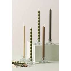 Ib Laursen Kertelys stribet olivengr�n-lysegr�n �:1,3 H:20 stearin svanem�rket
