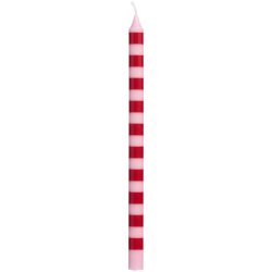 Ib Laursen Kertelys stribet r�d og lyser�d stearin �:1,3 H:20 svanem�rket