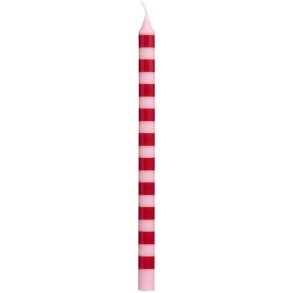 Ib Laursen Kertelys stribet r�d og lyser�d stearin �:1,3 H:20 svanem�rket