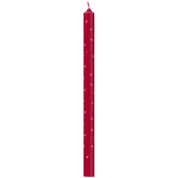 Ib Laursen Kertelys r�d med lyser�de hjerter stearin �:1,3 H:20 svanem�rket
