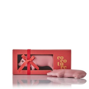 Cocoture - marcipangris m. pink choko. & hindbrsmag i rd cocoture ske - ca. 80g